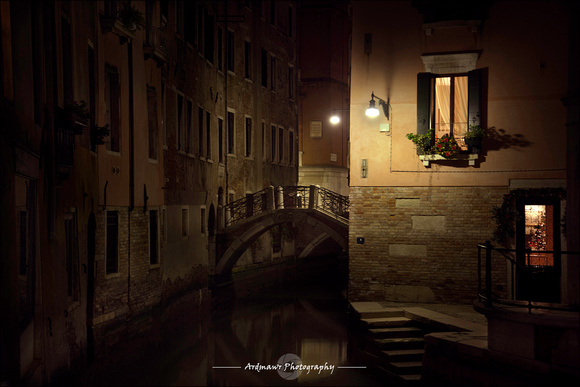 Venice - Canal at night